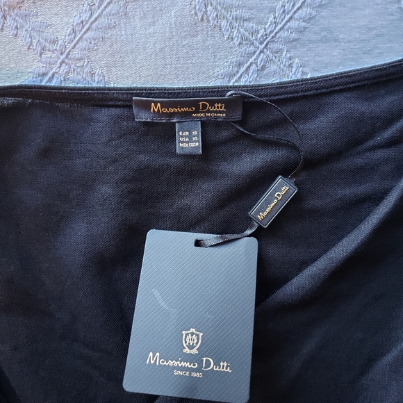 NEW- Massimo Dutti Black Midi Dress - Picture 4 of 4